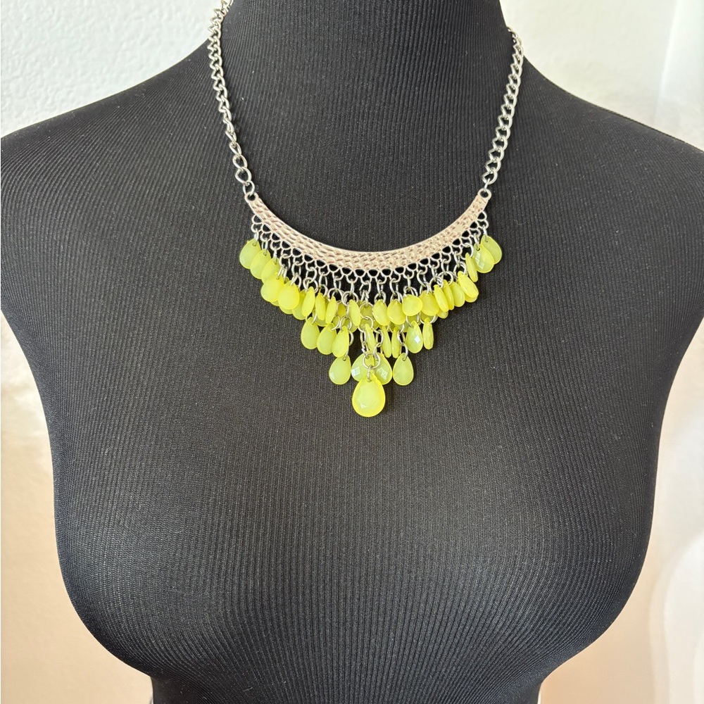 Elegant Silver and Yellow Necklace